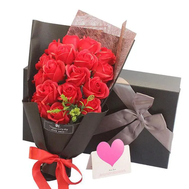 Alt view image 5 of 5 - US 18 Pcs Eternal Rose Soap Flower Bouquet Valentine's Day Gift Girlfriend Wife