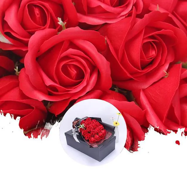 Alt view image 3 of 5 - US 18 Pcs Eternal Rose Soap Flower Bouquet Valentine's Day Gift Girlfriend Wife