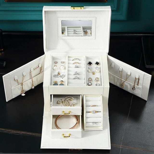 Alt view image 2 of 5 - US Large Box Layers Jewelry Organizer Case Portable Travel Lockable Gift Fashion