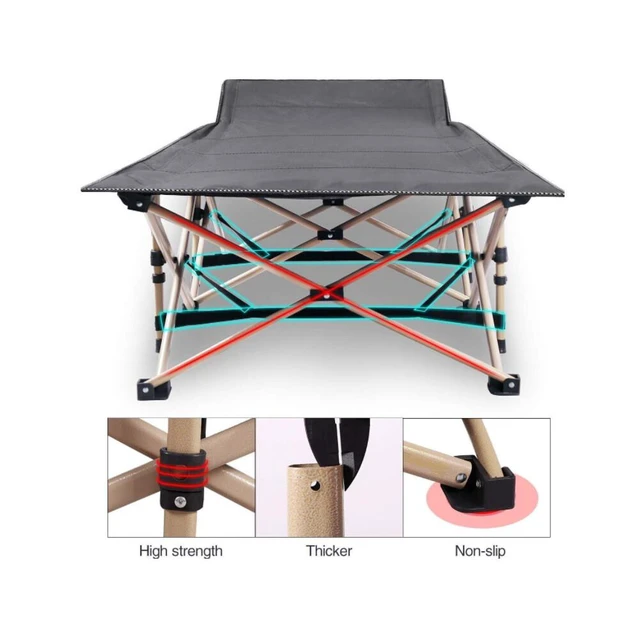 Alt view image 4 of 5 - US Portable Sleeping Bed with Carry Bag 75 inch Heavy Duty Folding Camping Cots