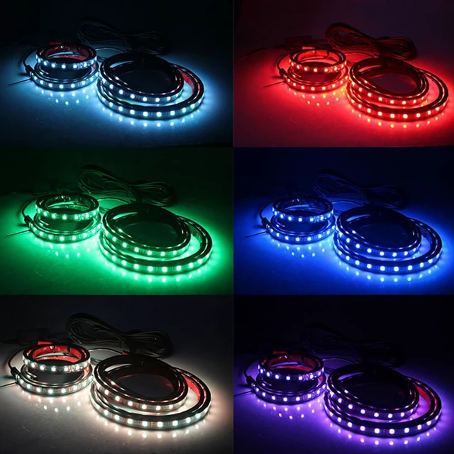 Alt view image 5 of 5 - US 4Pcs 12V Neon Accent Lights Kit Car Underglow Lights Waterproof Underglow Led