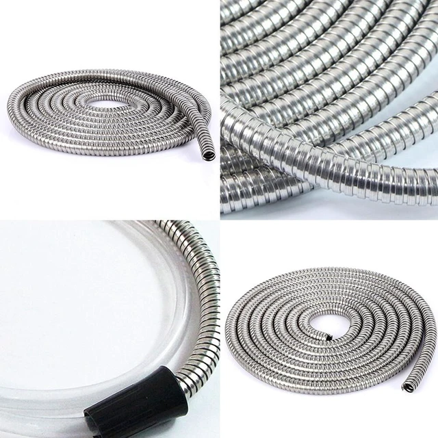 Alt view image 3 of 5 - US 50FT 304 Stainless Steel Water Hose Pipe Metal Garden Pipe Connector