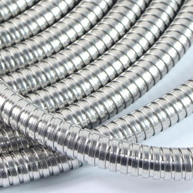 Alt view image 4 of 5 - US 50FT 304 Stainless Steel Water Hose Pipe Metal Garden Pipe Connector