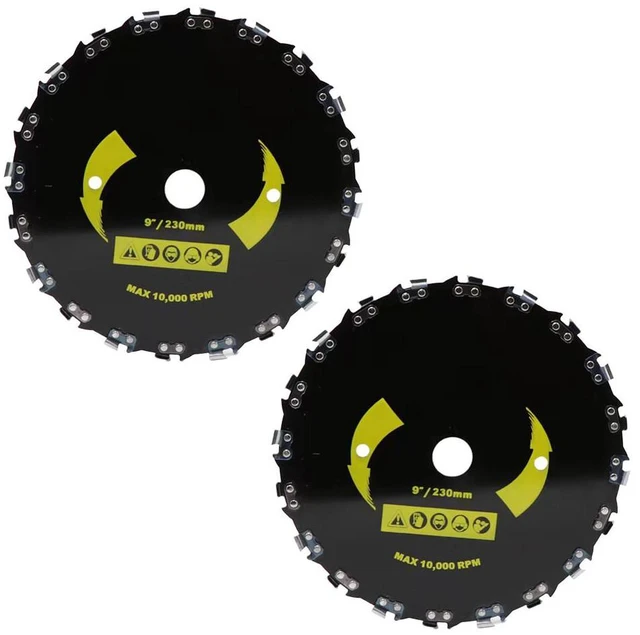 Main image of US 2Pc 9''Chainsaw Tooth Brush Blades Trimmer Head Suitable ForCutter Weed Eater