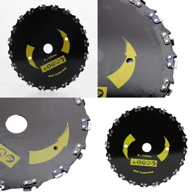 Alt view image 4 of 5 - US 2Pc 9''Chainsaw Tooth Brush Blades Trimmer Head Suitable ForCutter Weed Eater