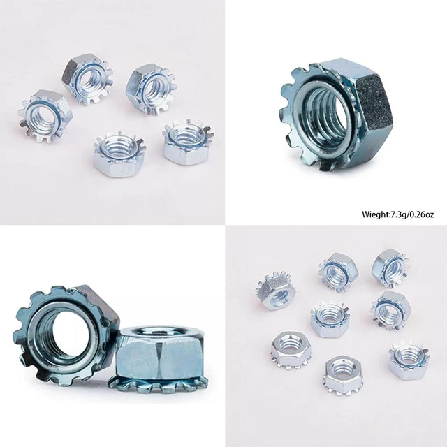 Alt view image 3 of 5 - US 100 Pc Stainless Steel Keps K-L lock Nut with free spinning washer 3/8-16