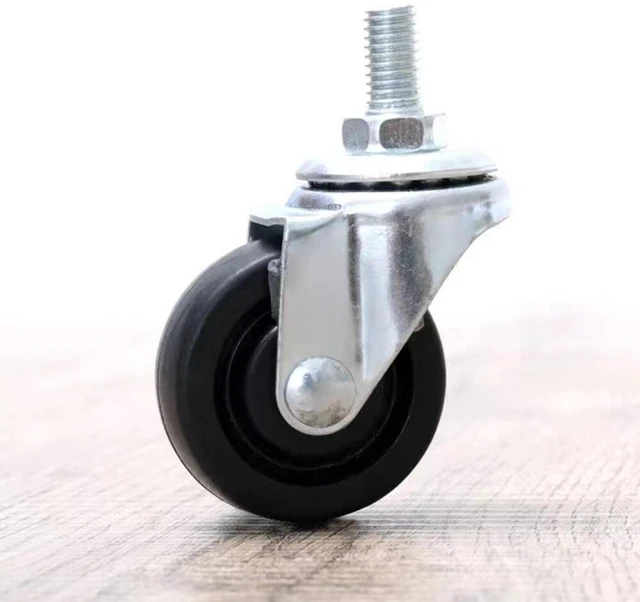 Alt view image 5 of 5 - US 8 Pc 3 Inch Rubber Casters Heavy Duty Safety Brake Wheel For Shelving Rack
