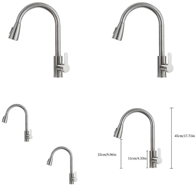 Alt view image 3 of 3 - US Chrome Pull Down Kitchen Faucet Sprayer Single Handle Swivel Sink Mixer Tap