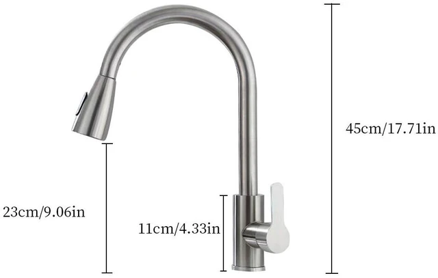 Alt view image 2 of 3 - US Chrome Pull Down Kitchen Faucet Sprayer Single Handle Swivel Sink Mixer Tap