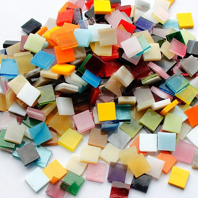 Alt view image 3 of 5 - US 1100Pack Mosaic Tile Crafts Textured Stained Glass Decorations Assorted Color