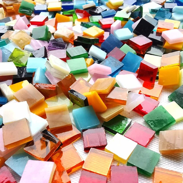 Alt view image 2 of 5 - US 1100Pack Mosaic Tile Crafts Textured Stained Glass Decorations Assorted Color