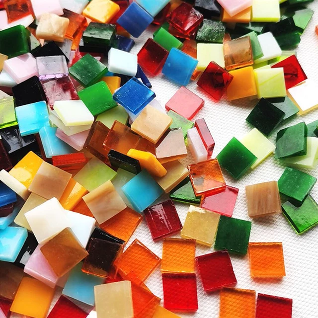 Alt view image 4 of 5 - US 1100Pack Mosaic Tile Crafts Textured Stained Glass Decorations Assorted Color