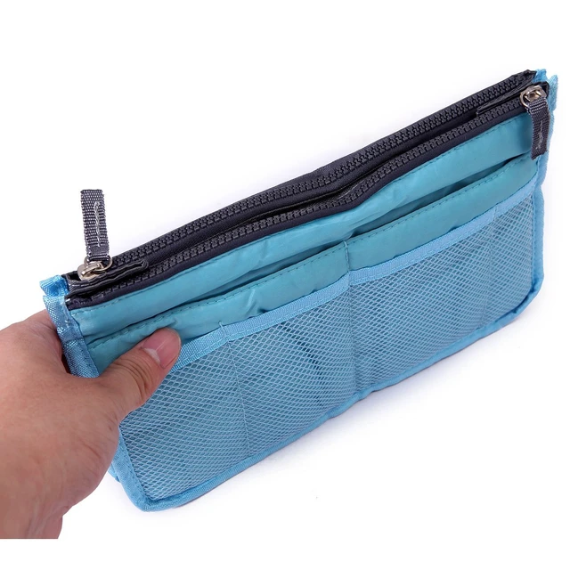 Alt view image 4 of 5 - 2 Pack Travel Insert Handbag Purse Large Liner Organizer Tidy Bags Sky Blue 2 Pack