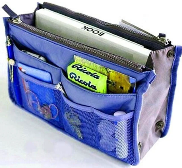 Alt view image 3 of 4 - 2 Pack Travel Insert Handbag Purse Large Liner Organizer Tidy Bags Sapphire 2 Pack
