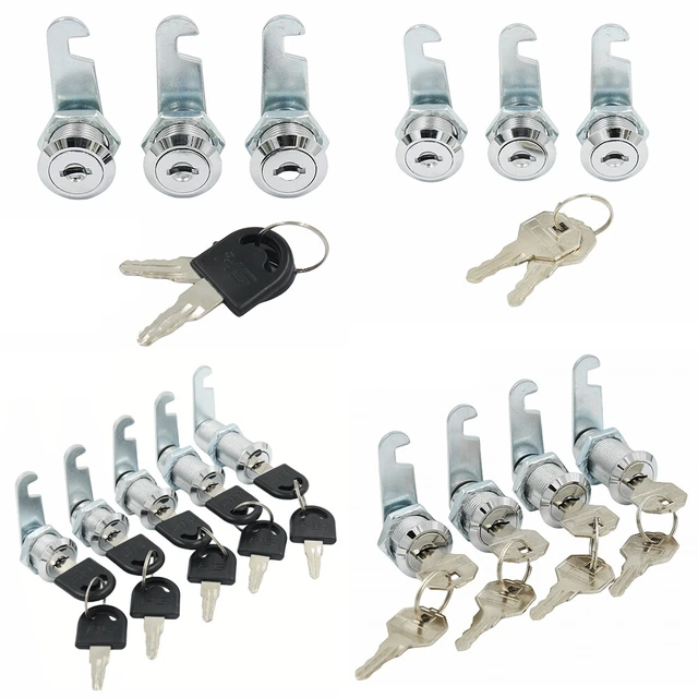 Alt view image 3 of 5 - US 12 Pack Tubular Cam Lock 1-1/8" Cabinet Toolbox Safe Drawer Replacement