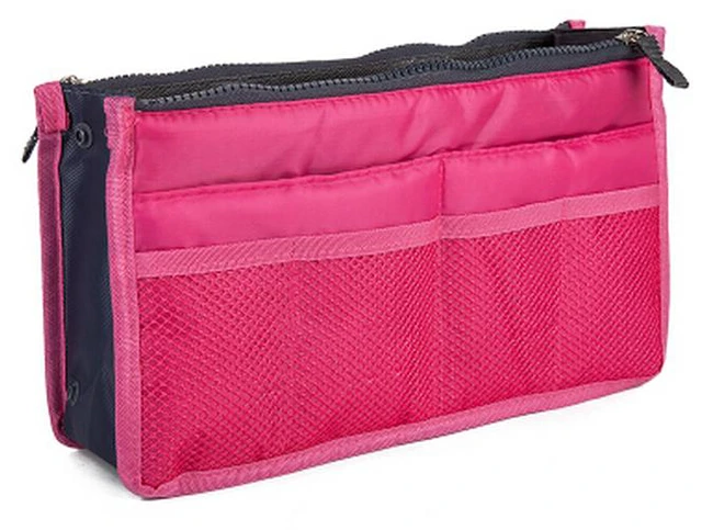 Alt view image 3 of 3 - 2 Pack Travel Insert Handbag Purse Large Liner Organizer Tidy Bags Sky Blue 2 Pack Hot Pink 2 Pack