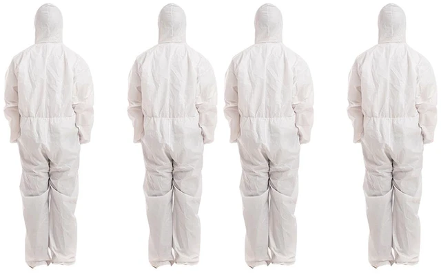 Alt view image 2 of 5 - US 2 Pack Disposable Coverall PPE Suit Biohazard Chemical Protection Isolation