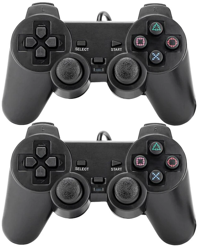 Main image of US 2 Pack Controller For PlayStation 2 PS2 Wired Black Joystick Joypad