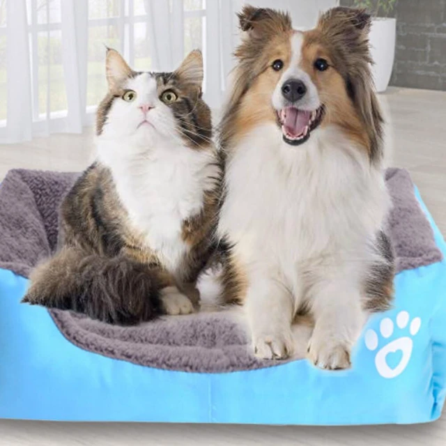 Alt view image 4 of 5 - US Washable Pet Dog Cat Bed Puppy Cushion House Pet Soft Warm Kennel Mat Blanke 6448-PAa-4-i tangguosegouwo lanse Mma