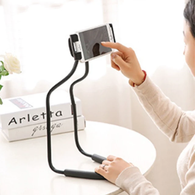 Alt view image 4 of 5 - US 2 Pc Neck Hanging Flexible Holder Lazy Bracket Universal Mobile Phone Stand