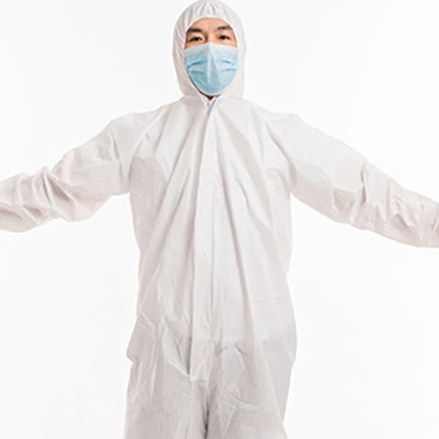 Alt view image 5 of 5 - US 2 Pack Disposable Coverall PPE Suit Biohazard Chemical Protection Isolation