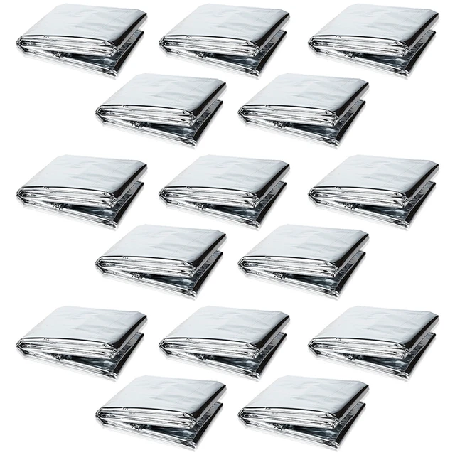 Alt view image 3 of 5 - US 15 PACK Emergency Solar Blanket Survival Safety Insulating Mylar Thermal
