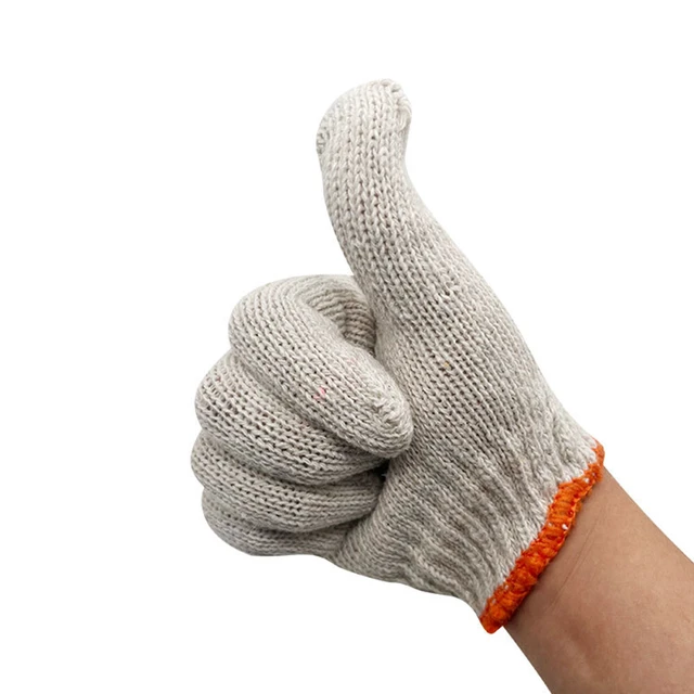 Alt view image 2 of 5 - US 24 Pairs NATURAL WHITE STRING KNIT POLY COTTON WORK GLOVES Ultralight