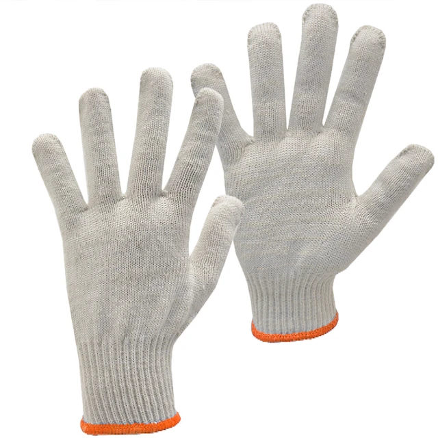 Alt view image 4 of 5 - US 24 Pairs NATURAL WHITE STRING KNIT POLY COTTON WORK GLOVES Ultralight