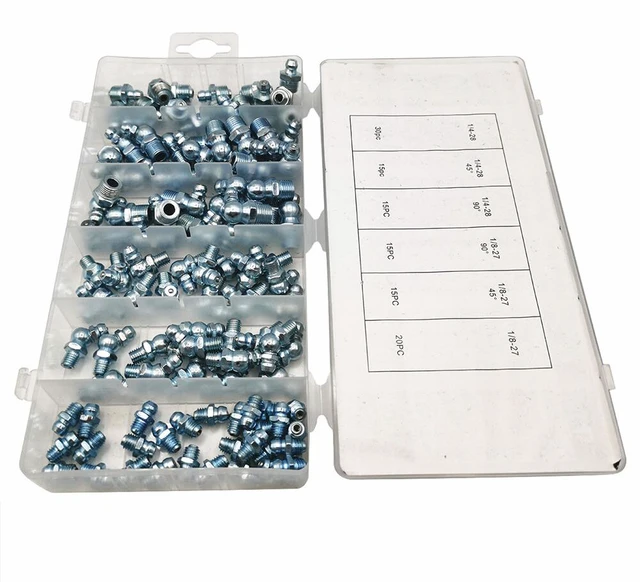 Main image of US110Pc Hydraulic Grease Assortment Lube Lubrication Assorted Zerk Straight90/45