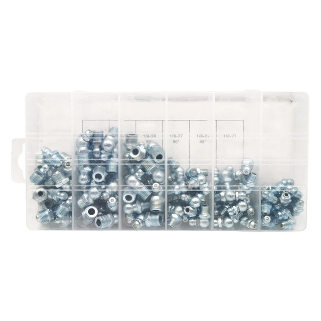 Alt view image 5 of 5 - US110Pc Hydraulic Grease Assortment Lube Lubrication Assorted Zerk Straight90/45
