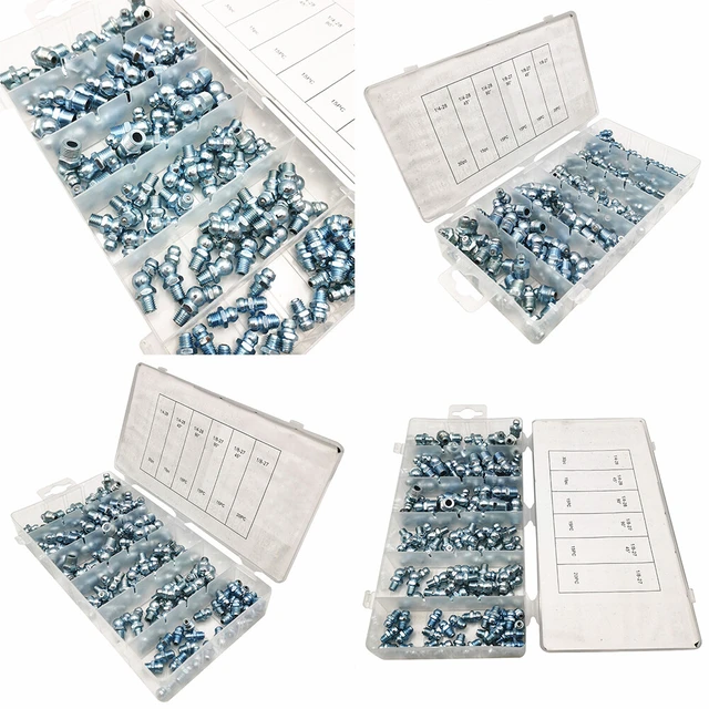 Alt view image 4 of 5 - US110Pc Hydraulic Grease Assortment Lube Lubrication Assorted Zerk Straight90/45