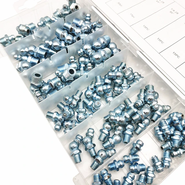 Alt view image 2 of 5 - US110Pc Hydraulic Grease Assortment Lube Lubrication Assorted Zerk Straight90/45