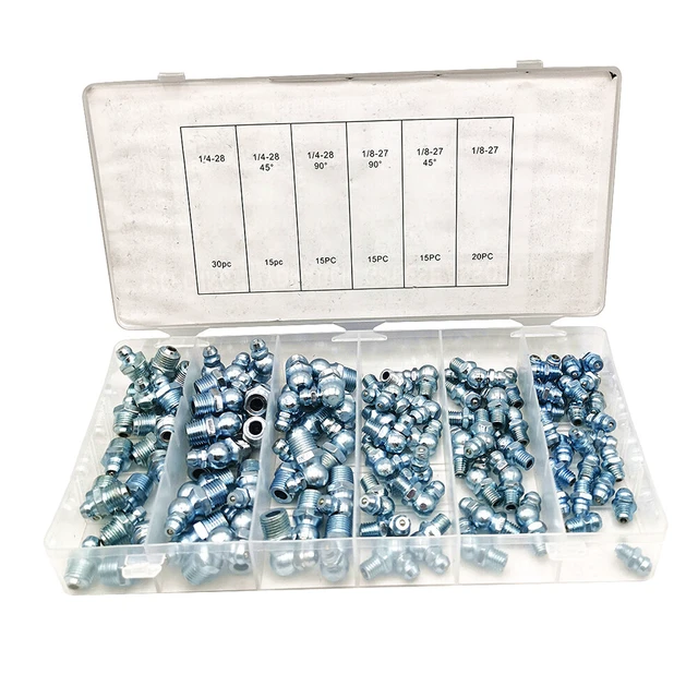 Alt view image 3 of 5 - US110Pc Hydraulic Grease Assortment Lube Lubrication Assorted Zerk Straight90/45