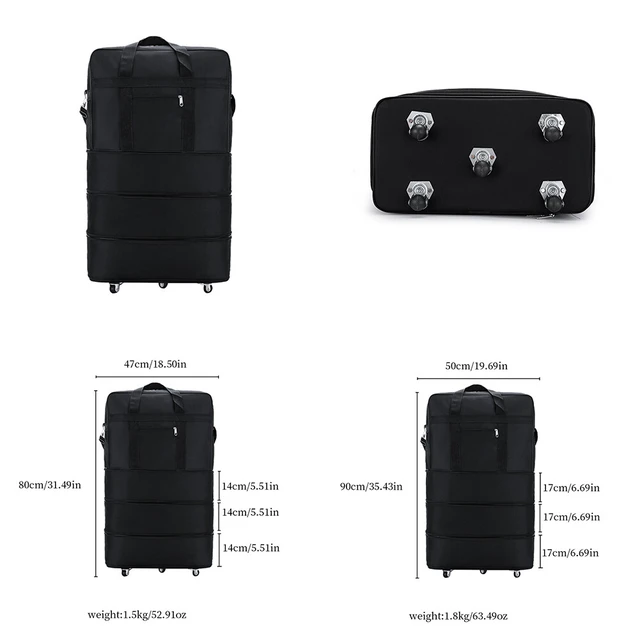 Alt view image 4 of 5 - US 3-Layers Expandable Duffel Bag Suitcase Collapsible Rolling Wheeled Luggage 6448-PAf-4-g tuoyunbao zhonghao