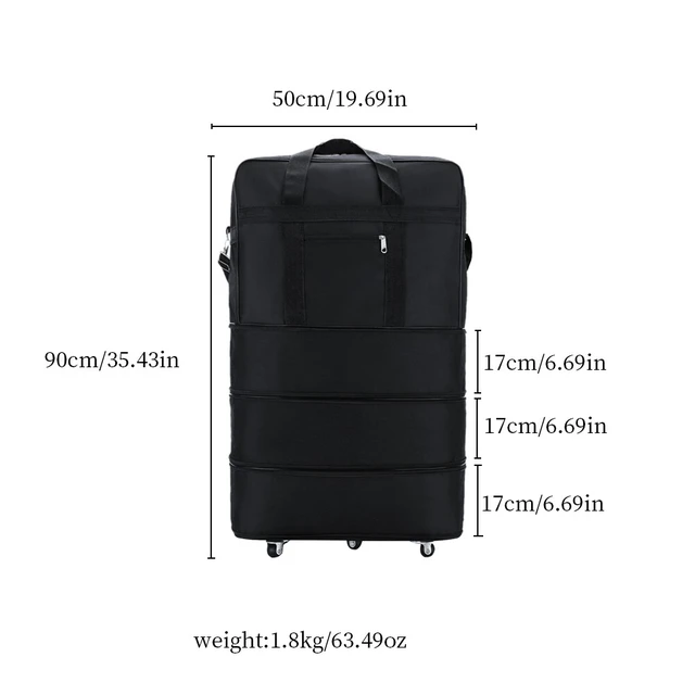 Alt view image 2 of 5 - US 3-Layers Expandable Duffel Bag Suitcase Collapsible Rolling Wheeled Luggage 6448-PAf-4-g tuoyunbao zhonghao
