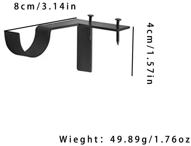 Alt view image 2 of 5 - US 6 Pc Curtain Pole Bracket No Drill Curtain Rod Holder Wooden Window Frame