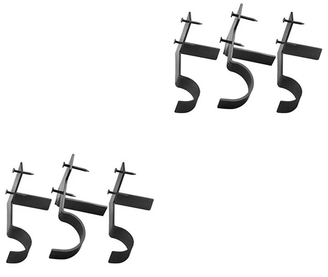 Main image of US 6 Pc Curtain Pole Bracket No Drill Curtain Rod Holder Wooden Window Frame