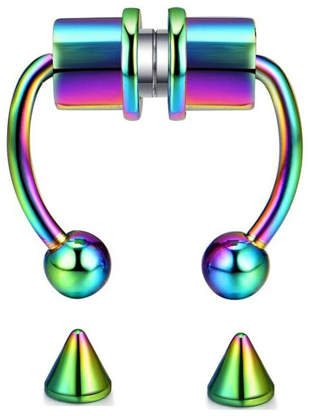 Main image of US 1 Pcs Magnetic Septum Nose Ring Stainless Steel Fake Non Piercing Nose Clip