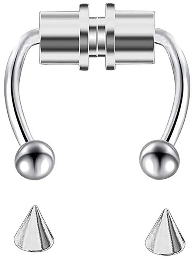 Main image of US 1 Pcs Magnetic Septum Nose Ring Stainless Steel Fake Non Piercing Nose Clip Aajia cibijiayinse 1ge