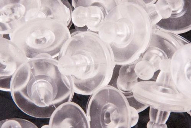 Alt view image 2 of 5 - 100 pcs 11mm Clear Silicone Pierced Earring Cushions Back Pads Disc Stoppers