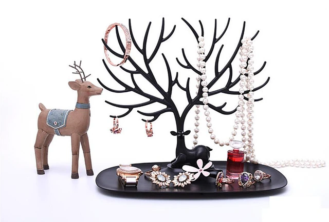Alt view image 4 of 5 - US Jewelry Deer Tree Stand Display Organizer Necklace Ring Earring Holder Rack