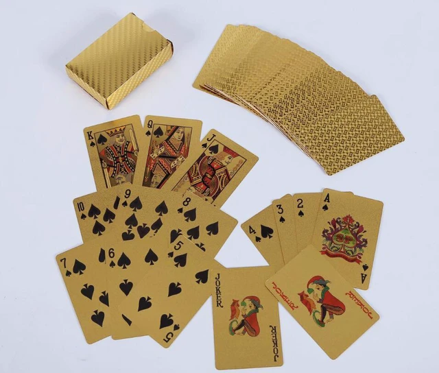 Alt view image 4 of 5 - Luxury 24K Gold Foil Poker Playing Cards Deck Carta de Baralho with Box Good