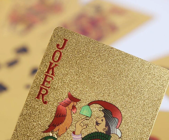Alt view image 2 of 5 - Luxury 24K Gold Foil Poker Playing Cards Deck Carta de Baralho with Box Good