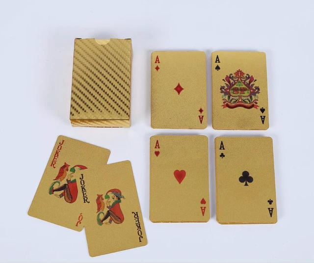 Alt view image 5 of 5 - Luxury 24K Gold Foil Poker Playing Cards Deck Carta de Baralho with Box Good