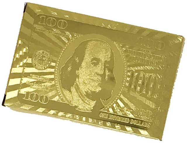Main image of Luxury 24K Gold Foil Poker Playing Cards Deck Carta de Baralho with Box Good AT-1-c jinsepuke meijin