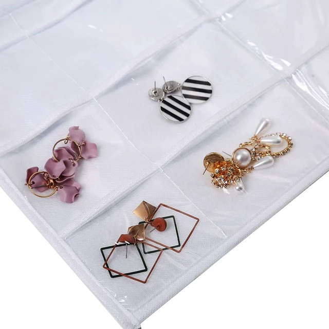Alt view image 3 of 6 - US Seller Jewelry Hanging Non-Woven Organizer Holder 32 Pockets 18 Hook & Loops