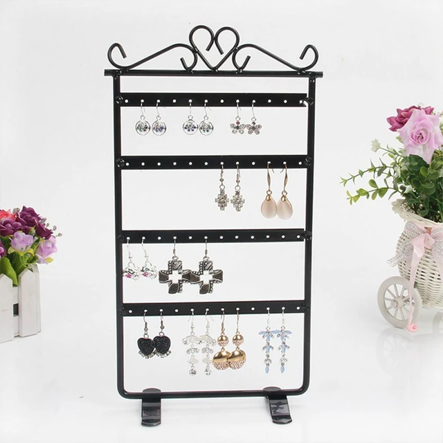 Alt view image 4 of 6 - US Earrings Necklace Jewelry Stand Holder Rack Tower Tree Metal Display Shelf AW-4-btieerhuanjia fenhong