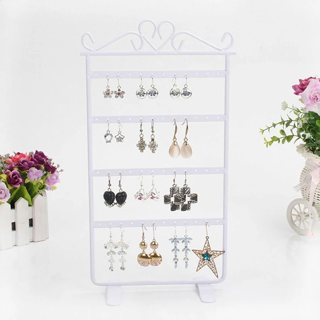 Alt view image 6 of 6 - US Earrings Necklace Jewelry Stand Holder Rack Tower Tree Metal Display Shelf AW-4-btieerhuanjia fenhong
