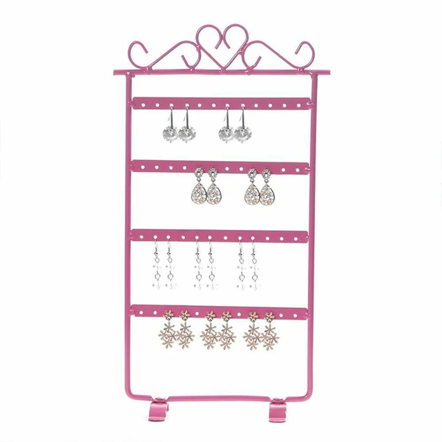 Main image of US Earrings Necklace Jewelry Stand Holder Rack Tower Tree Metal Display Shelf AW-4-btieerhuanjia fenhong