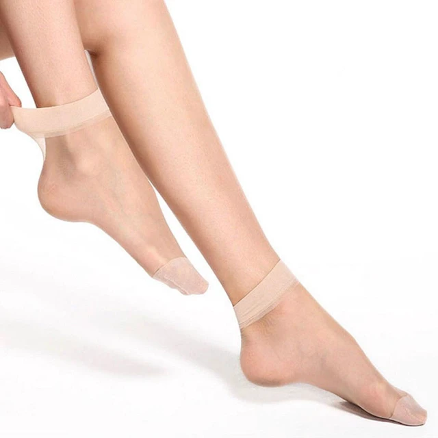 Alt view image 3 of 5 - 10 Pairs Women Nylon Elastic Short Ankle Sheer Stockings Silk Short Socks USA AX-1-cduansiwarouse 10duizhuang